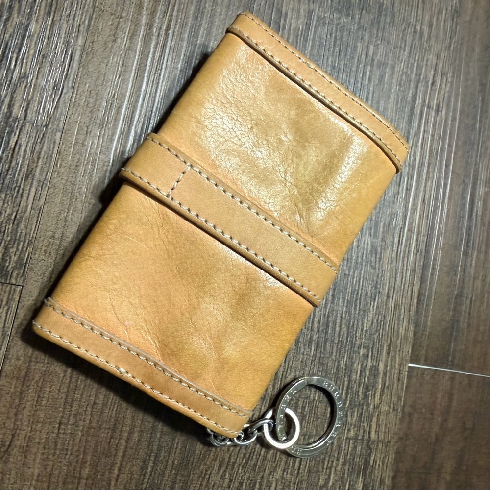 Authentic Vintage Burberry Yellow Leather Key Pouch Nova Check - Picture 7 of 9